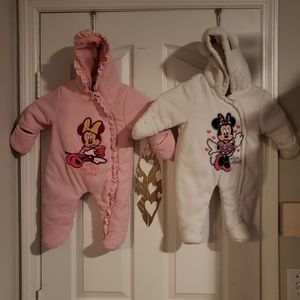2 WDW DISNEY PARKS INFANT GIRL'S BABY BUNTING 3M